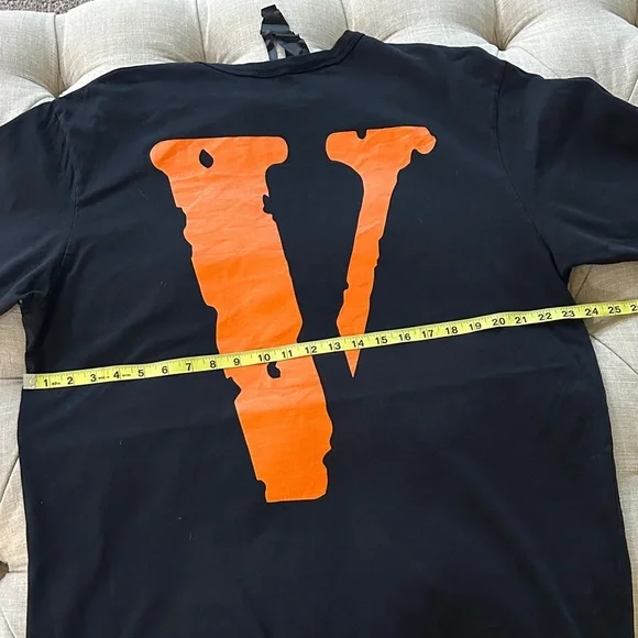 VLONE Black Tee with Orange Print